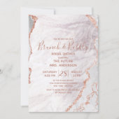 White & Rose Gold Brunch & Bubbly Bridal Shower Invitation (Front)