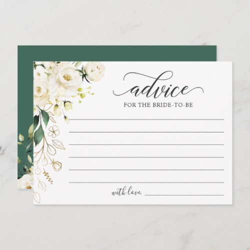 White Rose Gold Floral Greenery Words of Advice Card - White Rose Gold Floral Greenery Words of Advice Card. 
(1) For further customization, please click the "customize further" link and use our design tool to modify this template. 
(2) If you need help or matching items, please contact me.