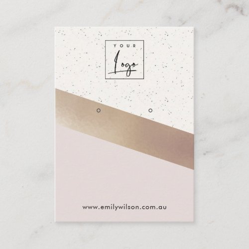 White Rose Gold Foil Glitter Earring Display Logo Business Card