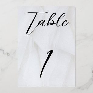 White/Rose Gold Foil Table No. 1 Invitation