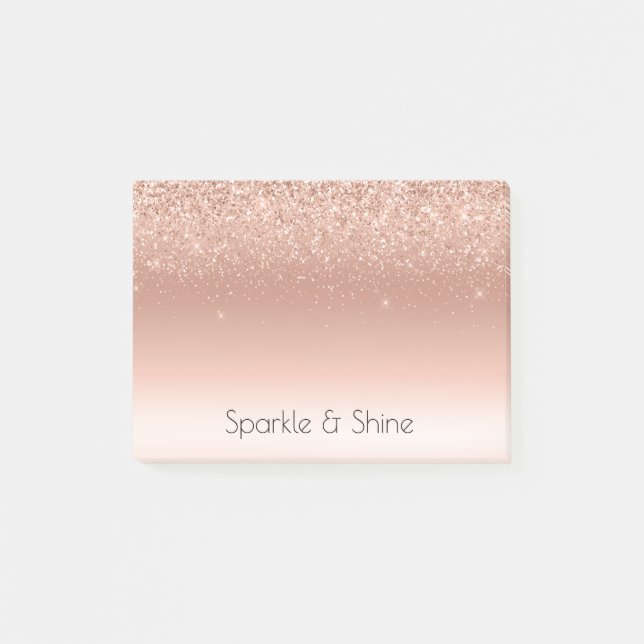 White Rose Gold Glitter Glitzy Sparkle      Post-it Notes (Front)