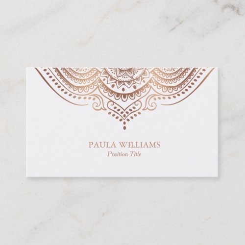 White Rose_Gold Lace Mandala Business Card