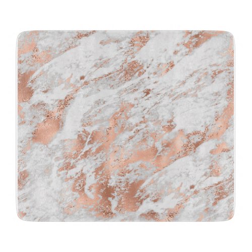 White  Rose Gold Marble 3 Cutting Board