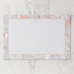 White & Rose Gold Marble, Script Name Paper Pad<br><div class="desc">Personalize your name in script on trendy White and Rose Gold Marble. Click “Edit Using Design Tool” to change colors and type styles.</div>