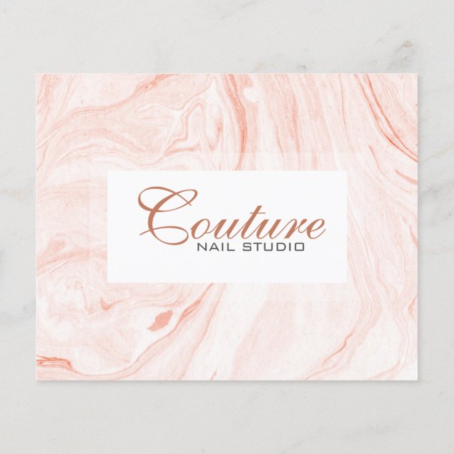 White & Rose-Gold Marble Swirls Menu List Flyer (Back)