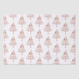 White Rose Gold Merry Christmas Tree Tissue Paper
