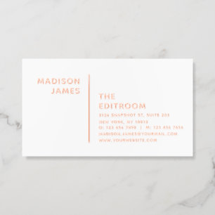White Rose Gold Minimal Professional Foil Business Cards