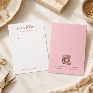 White & Rose Gold Necklace Earring Display card