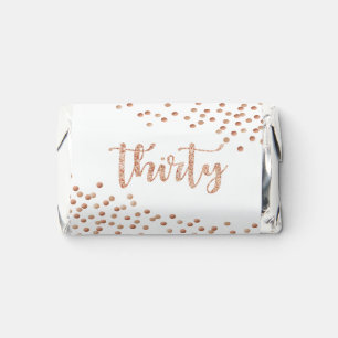 White & Rose Gold Polka Dot 30th Birthday Hershey's Miniatures