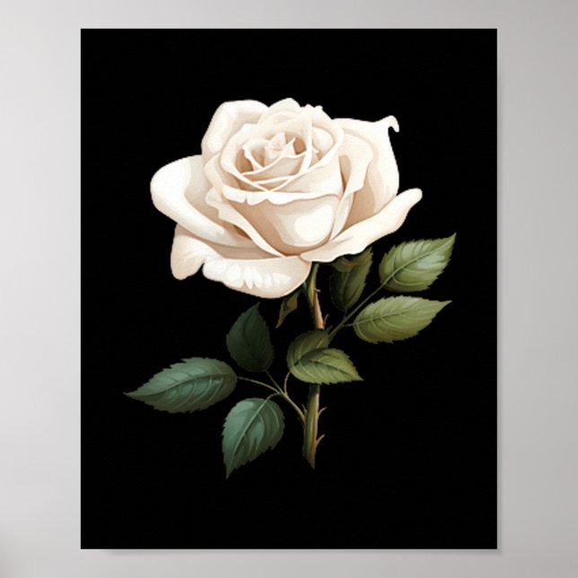 White Rose Graphic  Poster (Front)