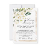 White Rose & Green Leaves Sympathy Memory Thank You Card White Rose & Green Leaves Sympathy Memory Thank You Card