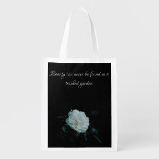 White Rose Grocery Bag