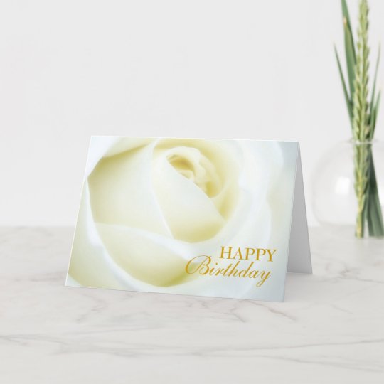 White Rose Happy Birthday Card | Zazzle