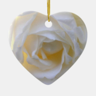 white rose heart ornament