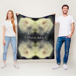 White Rose In Full Bloom Abstract Personalized Fleece Blanket