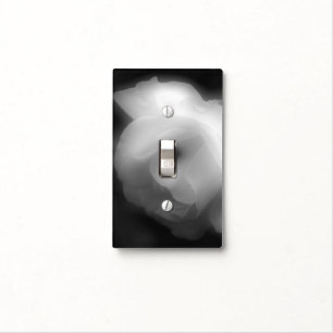 White Rose In High Contrast Black And White Light Switch Cover