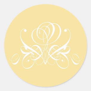 White Rose in Sunshine Yellow Classic Round Sticker