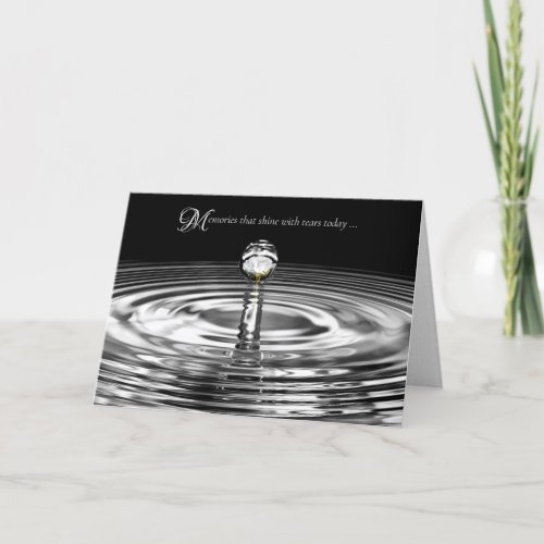 White Rose in Water Droplet Sympathy Card