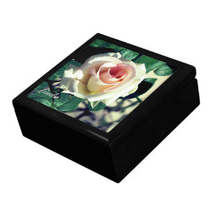 White Rose Jewelry Keepsake Box