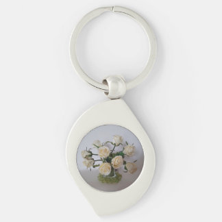 WHITE ROSE KEY CHAIN