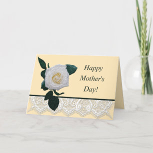 White Rose Lacey Mother's Day Card
