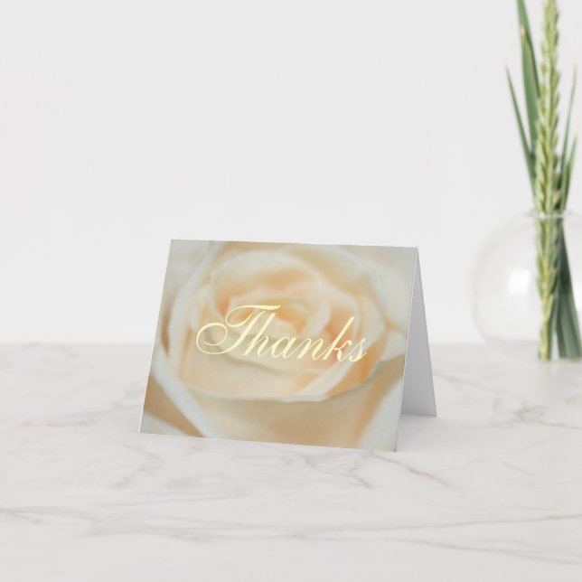 White Rose Letterpress Thank You Card (Front)