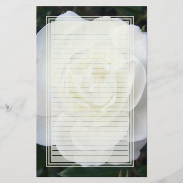 White Rose Lined Stationery (Front)