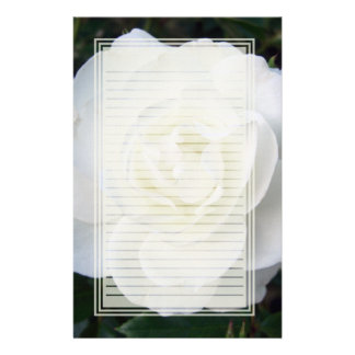 White Rose Lined Stationery