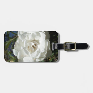 White rose luggage tag