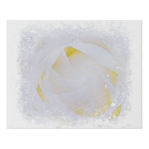  White Rose Macro Floral Abstract Grunge AR8 Faux Canvas Print