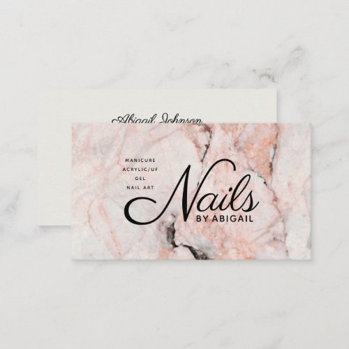 White Rose Marble Nails By Name No Website Business Card
