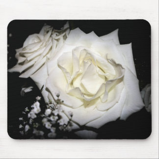 White Rose Mouse Pad