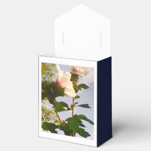 White Rose Navy Blue Favor Boxes