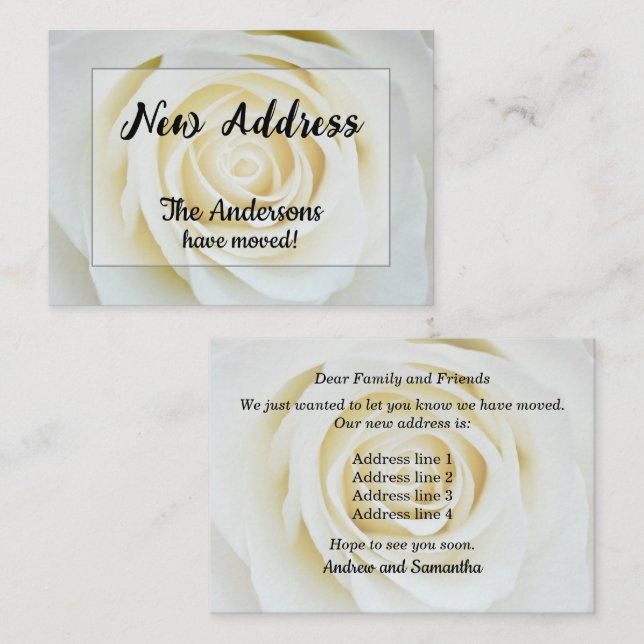 White Rose New Address Announcement (Front/Back)