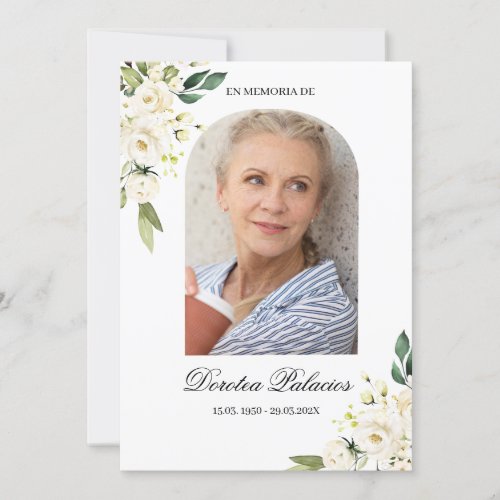 White rose obituary spanish invitation 