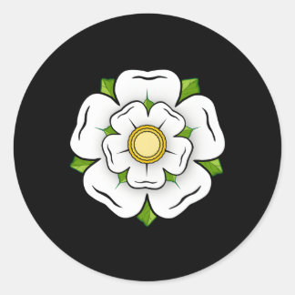 White Rose Of York British Yorkshire Symbol Flag O Classic Round Sticker