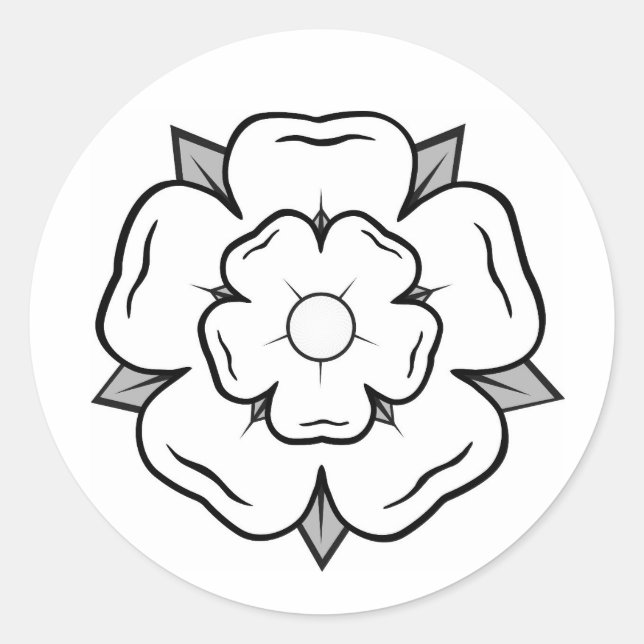 White Rose of York Classic Round Sticker (Front)