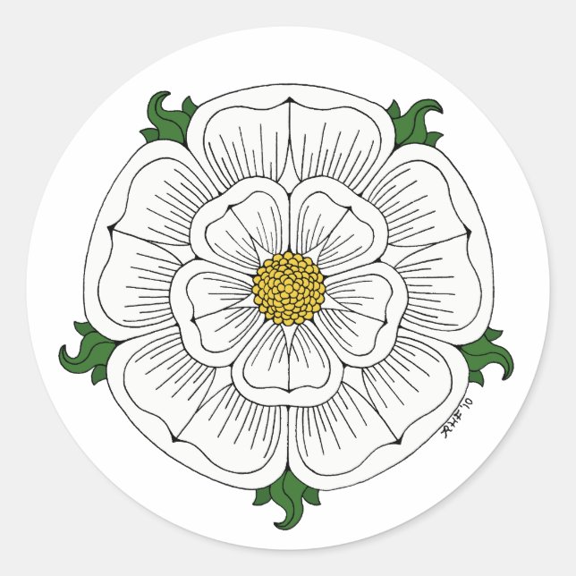 White Rose of York Classic Round Sticker (Front)