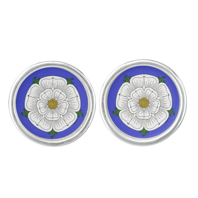 White Rose of York Cufflinks (Front)