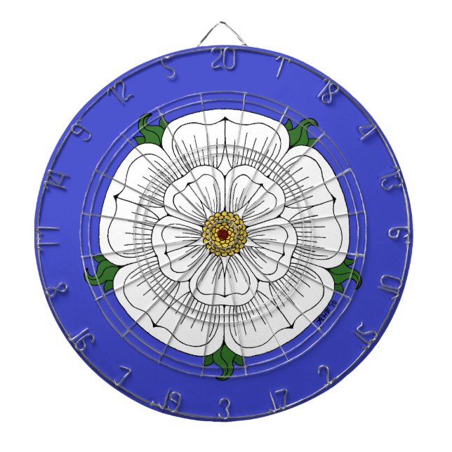 White Rose of York Dart Board (Front)