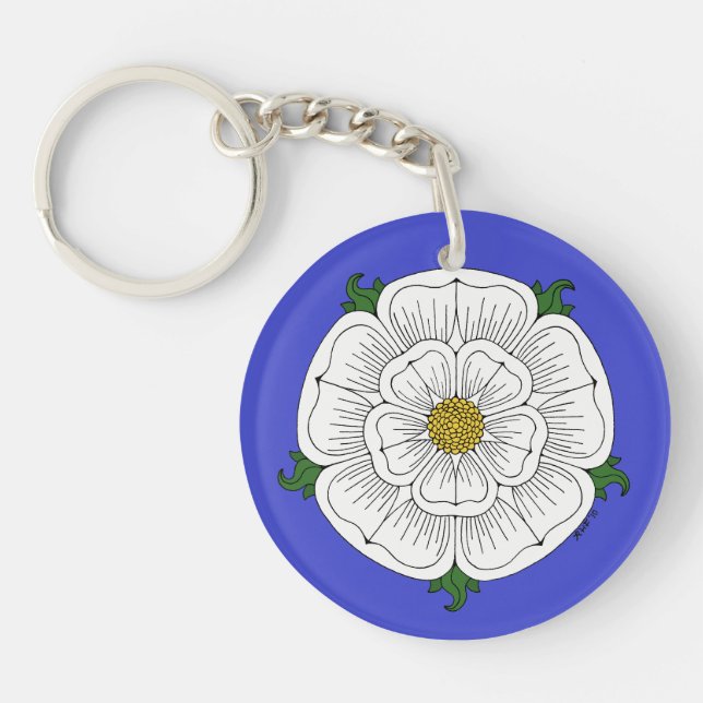 White Rose of York Keychain (Front)