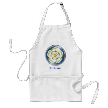 White Rose Of Yorkshire Flag Adult Apron by Rosemariesw at Zazzle