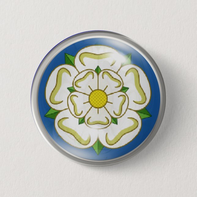 White Rose of Yorkshire Flag Button (Front)