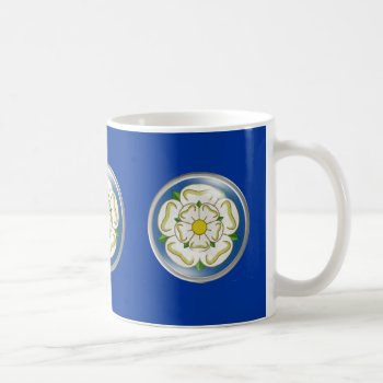 White Rose Of Yorkshire Flag Coffee Mug by Rosemariesw at Zazzle