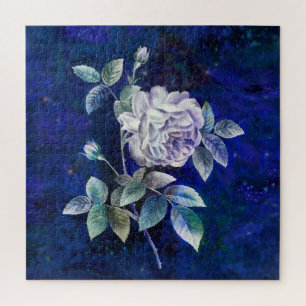 White Rose on a Textured Background Jigsaw Puzzle