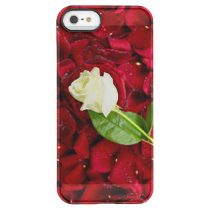 White Rose On Red Petals Permafrost iPhone SE/5/5s Case