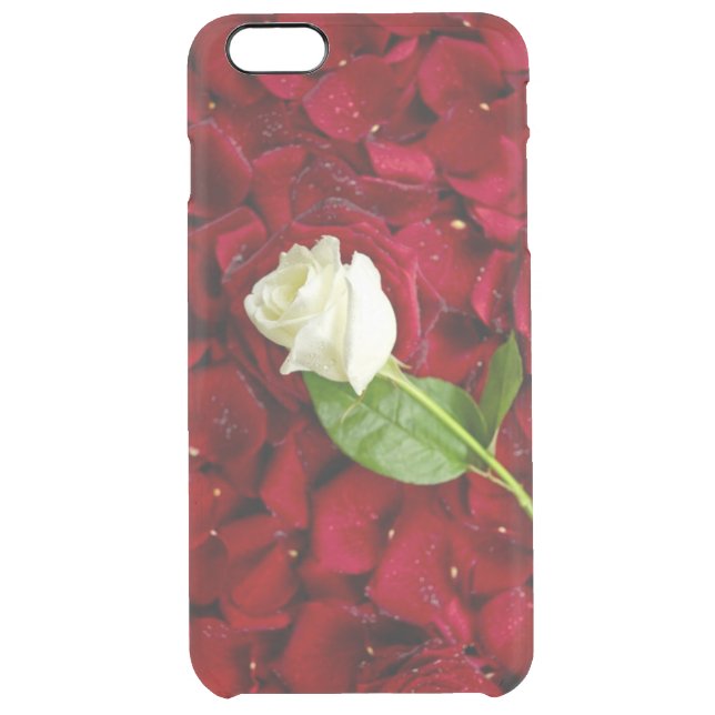 White Rose On Red Petals Uncommon iPhone Case (Back)