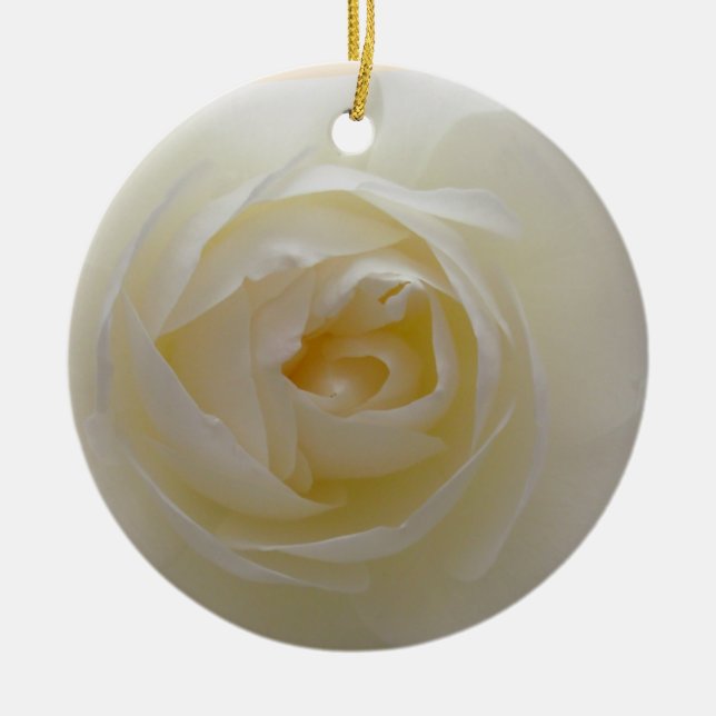 White Rose Ornament Personalized Rose Decorations (Front)