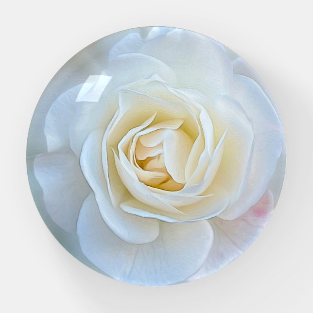 White Rose Paperweight (Front)
