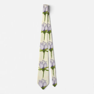 white rose pattern neck tie